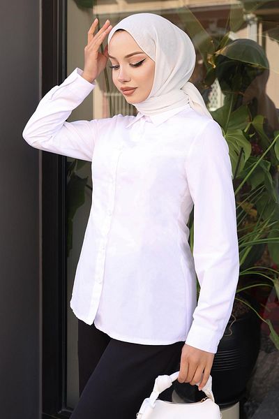 Modamihram Women's Shirt White 19258