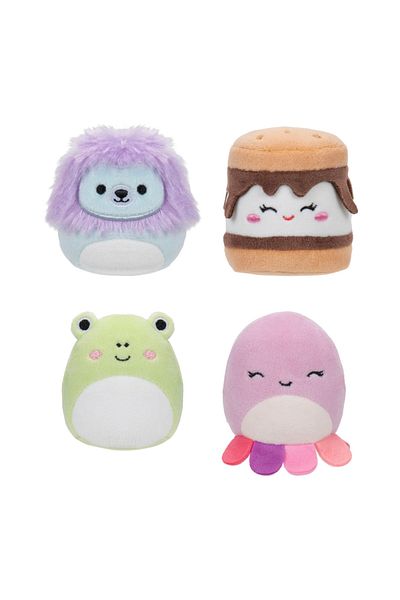 Squishmallows Set 4 squishy Micromallows, Squishmallows 6cm, multicolor