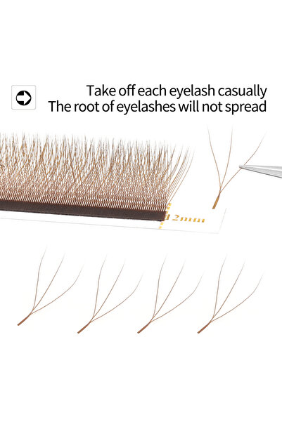 Choice5 11 مم 0.07 مم D بني ثلاثي الأبعاد XIUSUZAKI بني على شكل حرف W ثنائي الأبعاد ثلاثي الأبعاد رباعي الأبعاد 5D YY رموش بلوم إزهار تلقائي بريم