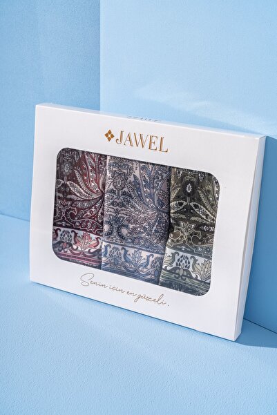 JAWEL Kadın Nysa Soft Şal Paketi (İndigo-Bordo-Haki)