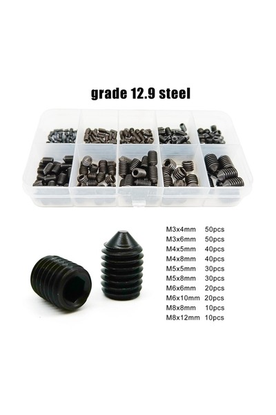 Choice 300 قطعة من الفولاذ الأسود، 300 قطعة/صندوق، مزيج من M3 إلى M8، 10 أحجا...