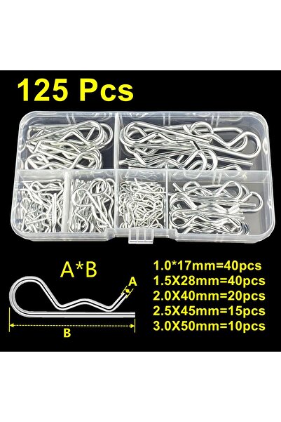 Choice مجموعة دبابيس ربط من النوع R مكونة من 125 قطعة، 100/125 قطعة، برغي مزل...