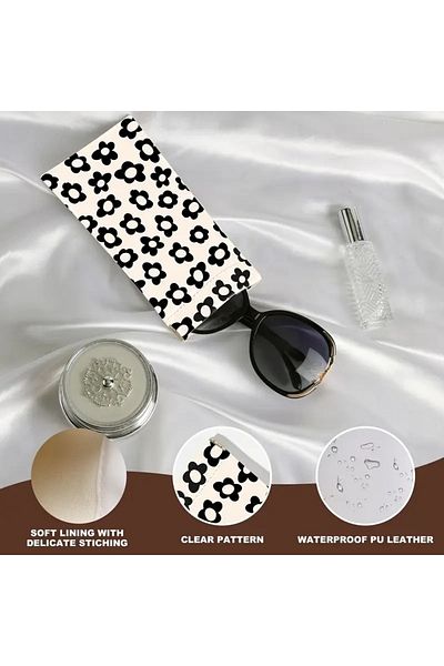 TATA CRAFT Retro Flowers Eyeglasses Case Fashion Cosmetic Arrangement Cloth Bag