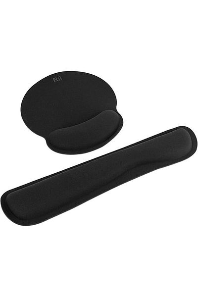 Karll Mouse Pad And Wrist Rest, Rubber, Black, 23 X 25.5 Cm/43 X 9 Cm