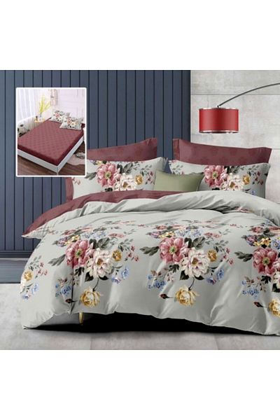 Pucioasa Double Bedding Set - Gray - Cotton–Polyester