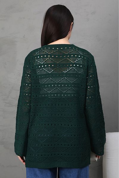 ALCHON V-Neck Long Loose Sleeves Hollowed Openwork Pockets Loose Relaxed Fit Knitwear Spring Summer Cardigan