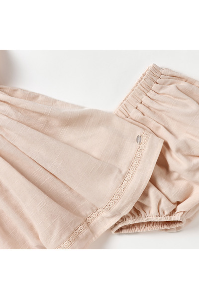 giggles Embroidered Flutter Short Sleeves Dress With Bloomers