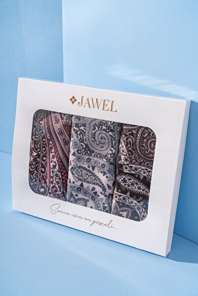 JAWEL Kadın Tlos Soft Şal Paketi (Bordo-Mor-Siyah)