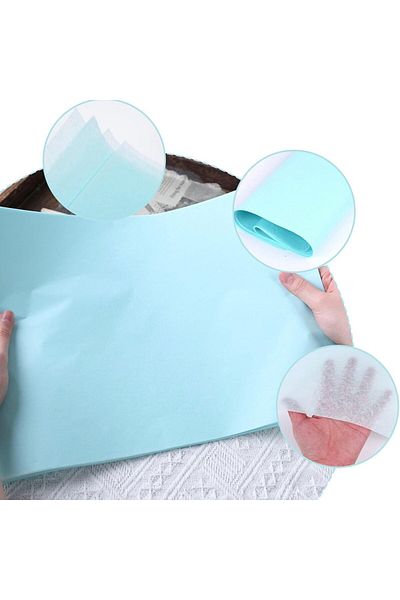 roco paper Light Blue Pelur Paper, Transparent Paper for Gift, Flower Packaging Packaging and Handicraft, 20X30Cm, a