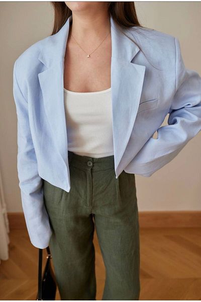 OlaFre Studio Linen Crop Jacket
