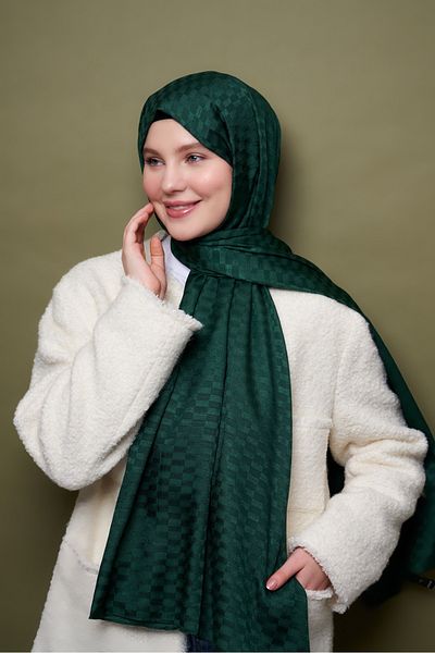 Modakaşmir Şal Jacquard Culoare Smarald