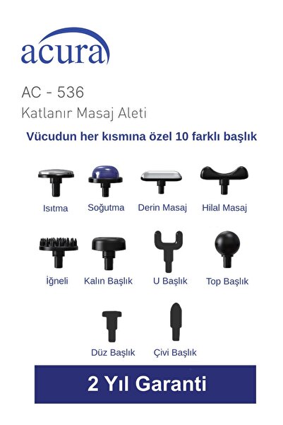 Acura AC-536 Isıtmalı & Soğutmalı Profesyonel Katlanır Masaj Aleti