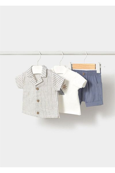 MAYORAL Baby Boy 3-Piece Striped Suit White 1205