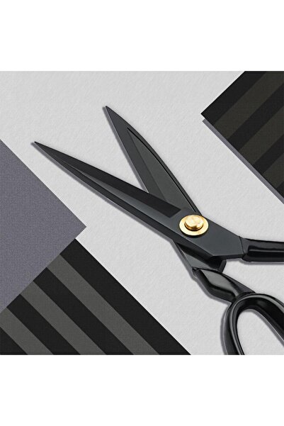 FDMSTAR Fs-9 Black Handle Stainless Steel Scissors with Nut 9 Inch (22.5cm)