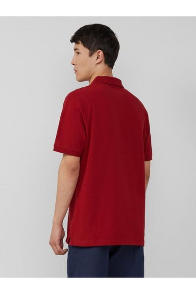 s.Oliver Men's polo shirt, Regular fit cotton, Dark red, 2XL