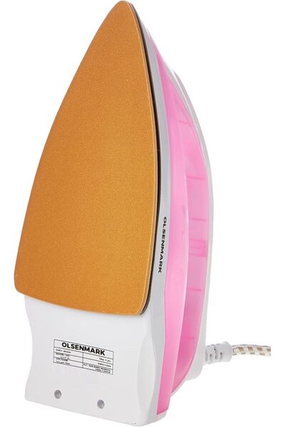 Olsenmark Dry Iron - Golden Non-stick Soleplate | Adjustable Temperature | Overheat Protection | Compact