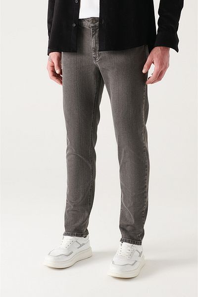 Avva Graue, gewaschene Lycra-Jeanshose E für Herren 003539