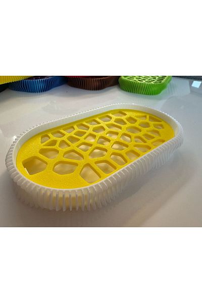 OEM 3D Soap Dish, Wave Model, White/Yellow