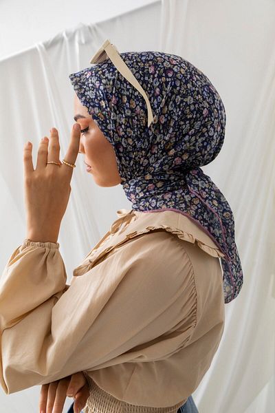 Silk Home Μαλακό βαμβακερό κασκόλ με μοτίβο γαρύφαλλου