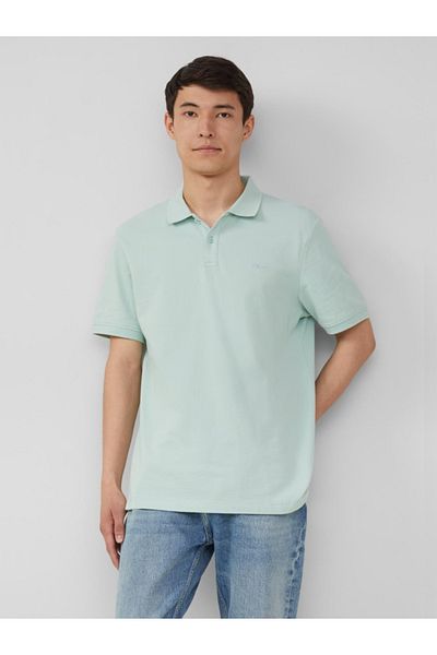 s.Oliver Men's Polo Shirt, Regular Fit Cotton, Mint Green, L