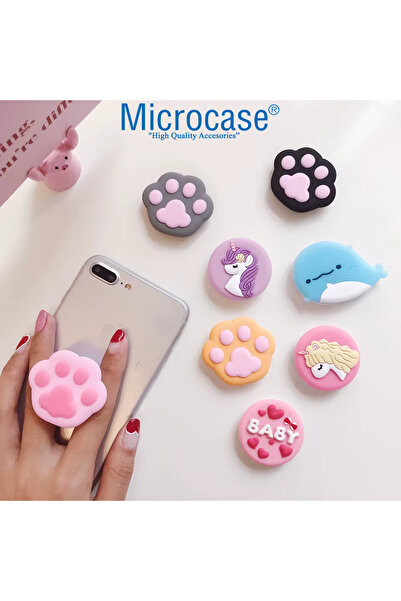 Microcase 3D Tasarımlı 3M Yapıştırmalı El Parmak Tutucu Cep Telefonu Tutacağı Popsocket - AL5245