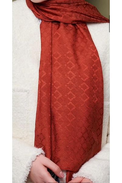 Modakaşmir Natural Jacquard Series Rhythm Pattern Shawl Tile