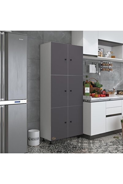 Kenzlife Mutfak Dolabı Tahiri Gribyz 188*80*37 Çok Amaçlı Dolap Arkalıklı