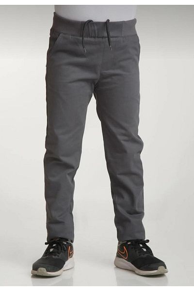 BAGİSTA BUTİK Children Girl-Boy Waistband (Elastic) Gray Color School and Daily Canvas Linen Pants