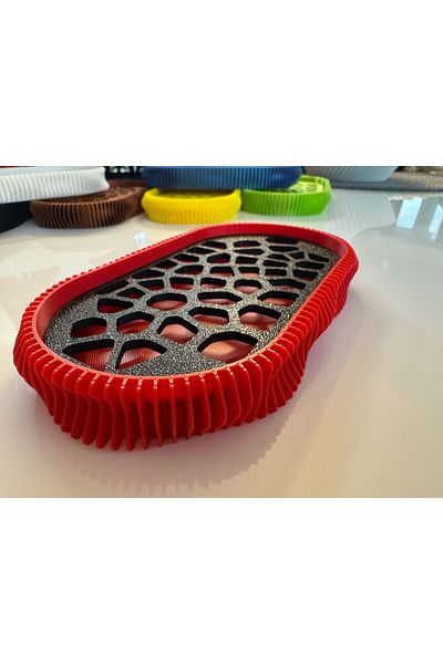 OEM 3D Soap Dish, Wave Model, Red / Black
