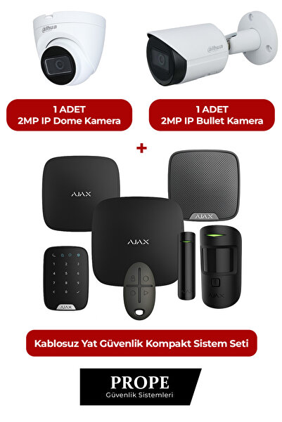 Ajax KABLOSUZ YAT GÜVENLİK KOMPAKT SİSTEM SETİ+ 2MP 2 ADET KAMERA