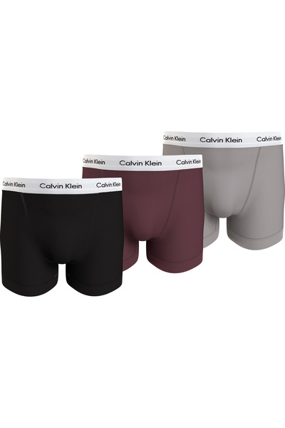 Calvin Klein TRUNK 3PK Erkek Siyah-Bordo-Gri 3'Lü Boxer Set