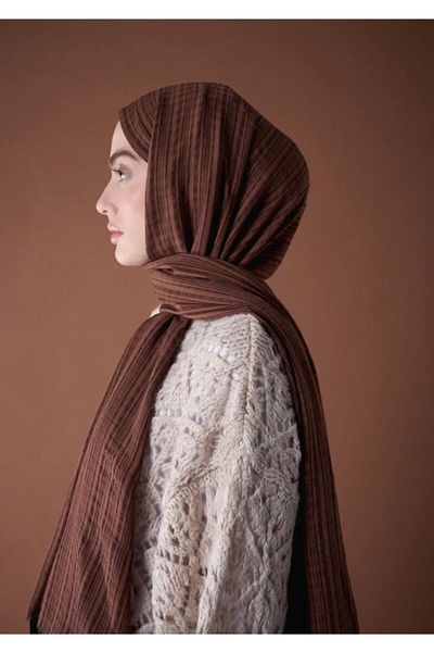 Modakaşmir Misto Cotton Brown Color Shawl