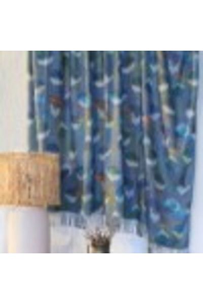 Club Cotton Luxury Throw Blanket with Fringes 220 x 240cm, Boho Cleo Blue