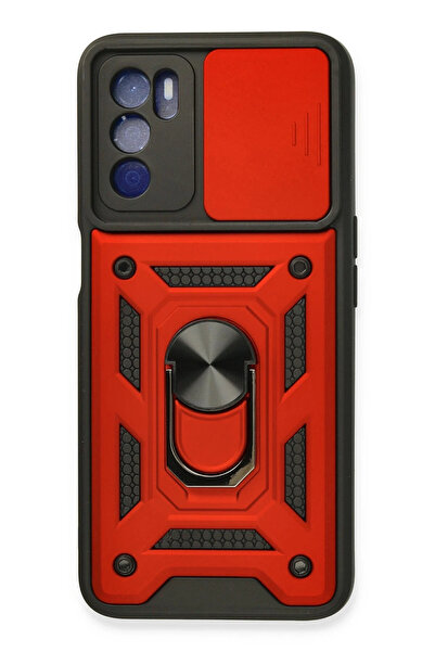 NewFace حافظة A16 مع حلقة عدسة بارس سيليكون - أحمر FLKRY