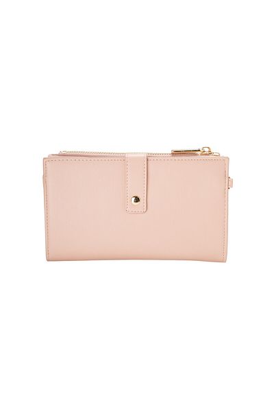 BATA Textured Wallet With Strap Pink
