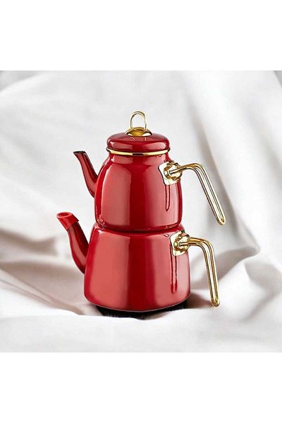 Noah Exclusive Enamel 3-Piece Stainless Steel Enamel Teapot - Red