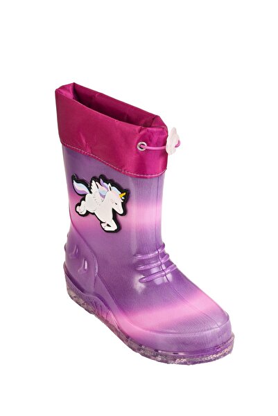 minibonito Mor Kız Çocuk Yağmur Çizmesi