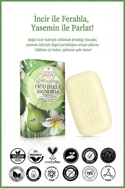 Nesti Dante Fico Della Signoria 250Gr Solid Soap - Skin Tone Equalizer |   Jasmine