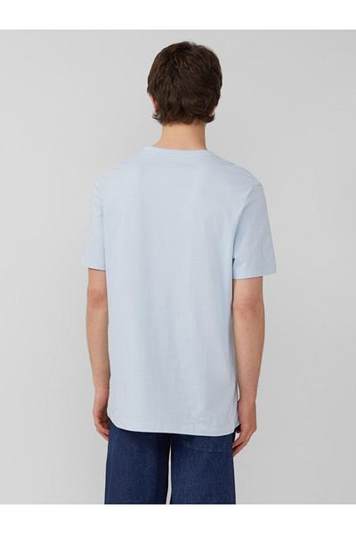 s.Oliver Tricou bărbătesc cu decolteu în V, croială regulată, bumbac, albastru deschis, mărime XL