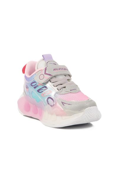 WALKWAY 2480 P Grey-Pink Textile Children's Sports Shoes Ruffon