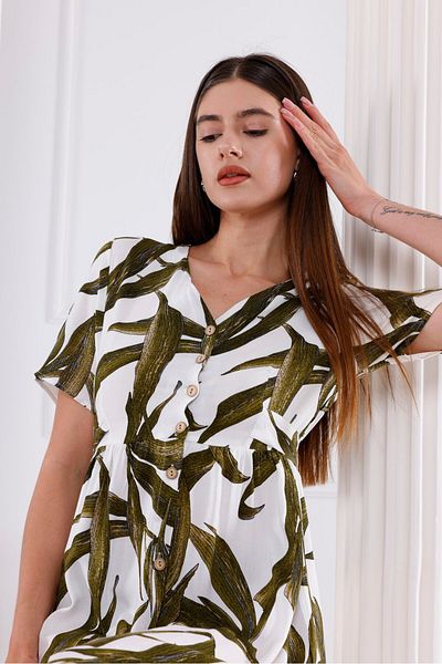 Pulli Collection Καλοκαιρινό φόρεμα με μοτίβο με κουμπιά