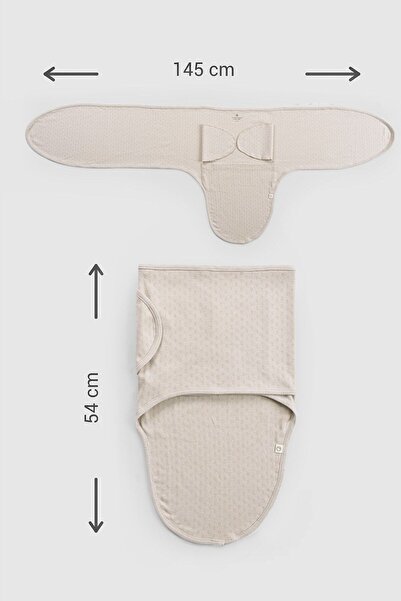 Little Gusto Beige Colored Organic Cotton Pointel Newborn Swaddle Overalls