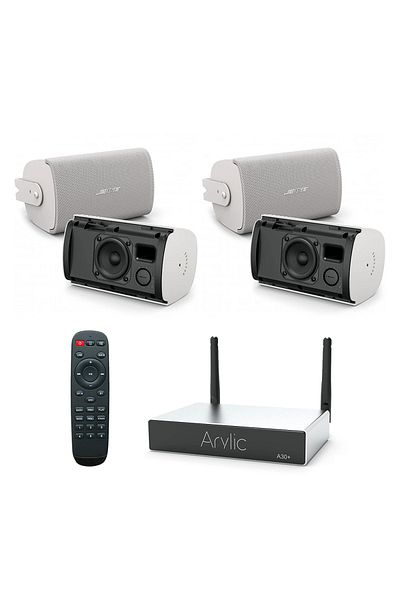Bose Bose FS2SE white 4-speaker wall system with Arylic A30+ Amplifier, wi-fi, bluetooth