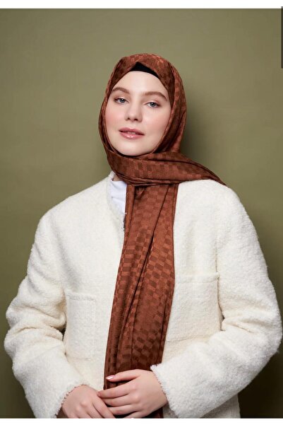 Modakaşmir Jacquard Shawl Brown Color