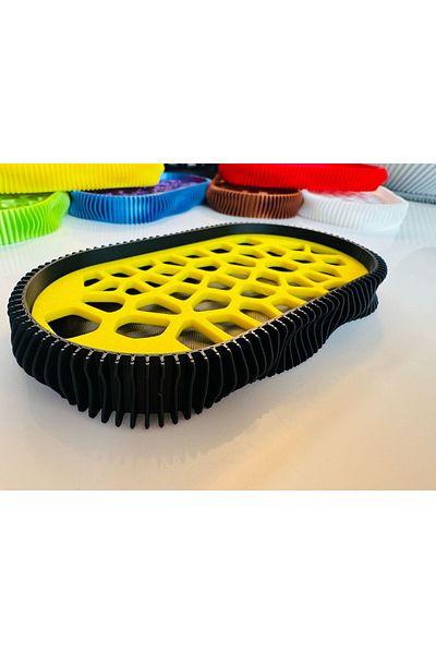 OEM 3D Soap Dish, Wave Model, Black / Yellow
