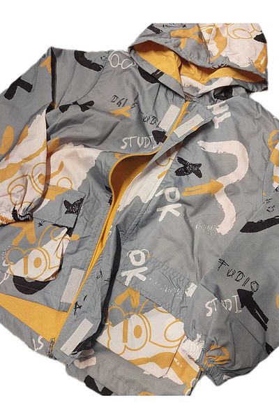 North Boy's Waterproof Raincoat with Lining and Printed Pattern