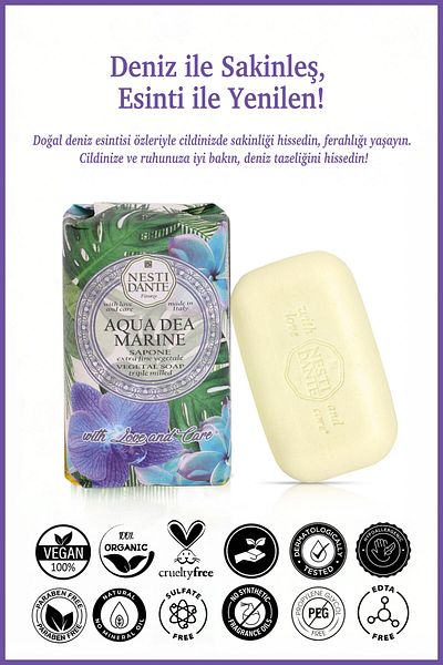Nesti Dante Aqua Dea Marine Solid Soap - 250 g Moisturizing and Sea Breeze