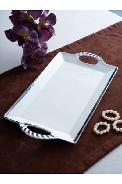 ACAR Arwen Rectangular Silver Tray 42X21X3Cm