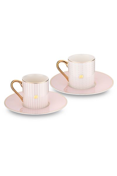 Jumbo Navy 2-Piece Coffee Cup Set Pink