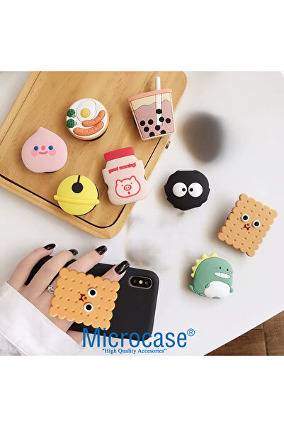 Microcase 3D Tasarımlı 3M Yapıştırmalı El Parmak Tutucu Cep Telefonu Tutacağı Popsocket - AL5245